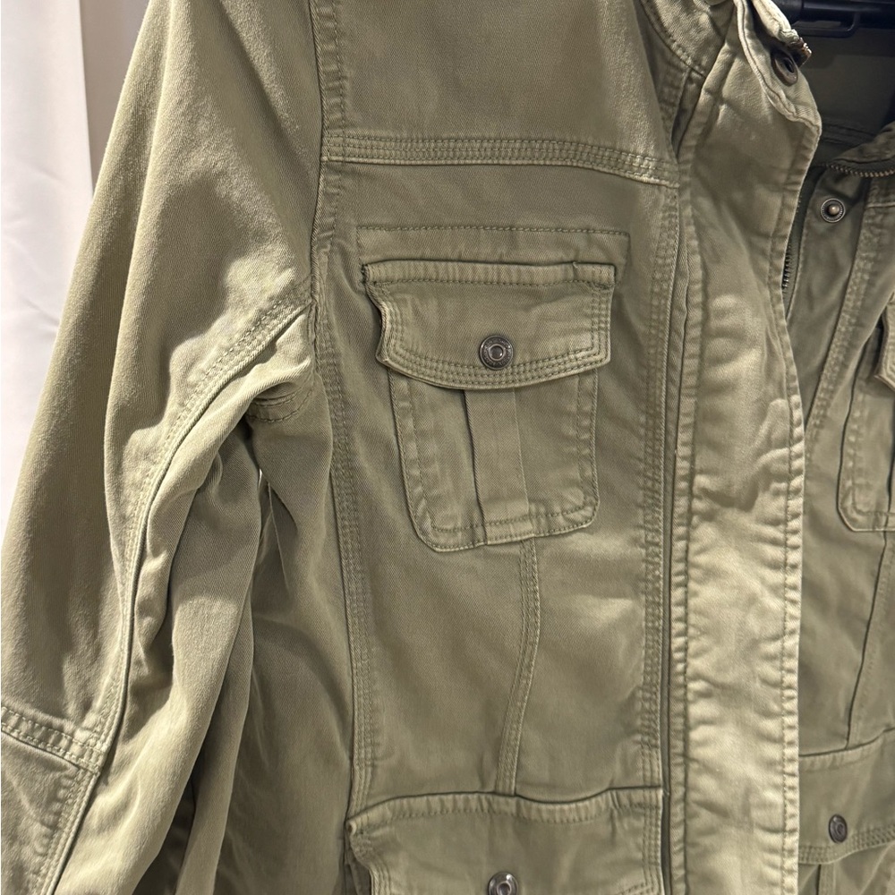 Kensie Khaki Utility Jacket for Women - Picture 2 of 7